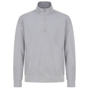 Henbury Unisex Adult Sustainable Quarter Zip Sweatshirt / Heather Grey